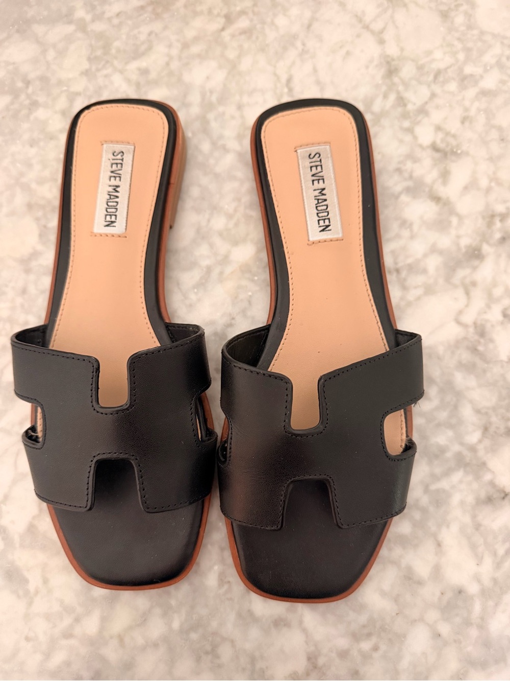 Steve Madden Black Slide Mules with Cutout Upper